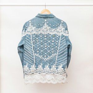 Handmade Luxury Jean Jacket. Worn few times
